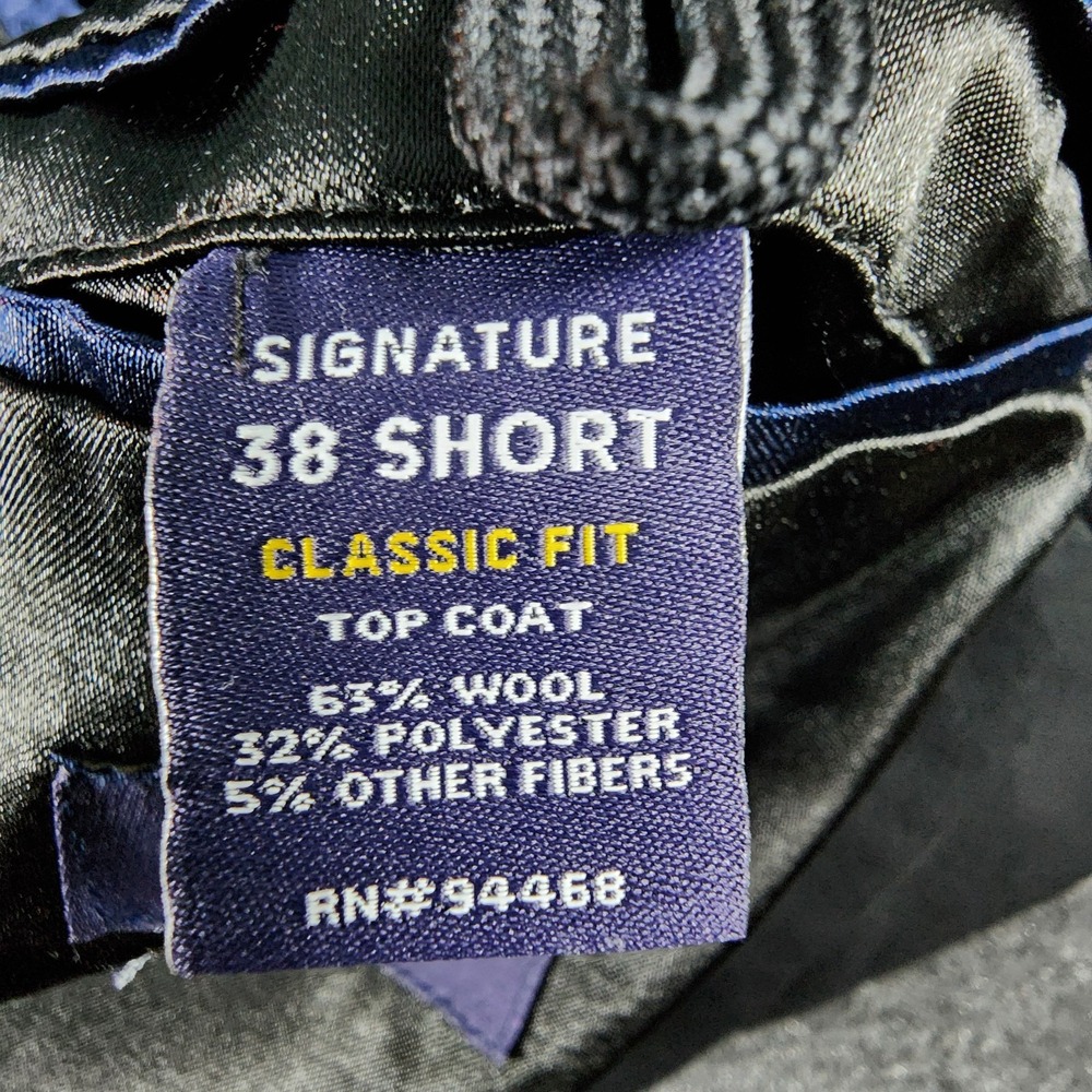 Stafford Overcoat Top Coat Winter Coat Men's 38S Black Wool blend Casual Preppy - Picture 7 of 11